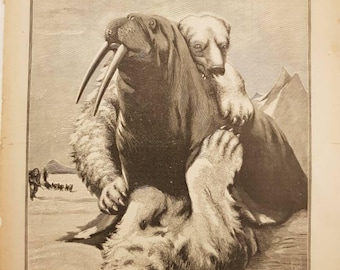 Originale vintage rivista francese, rivista antica, viaggi, 1911 Journal des Voyages, vintage mag, copertina rivista, Artico, Polo Nord, polare