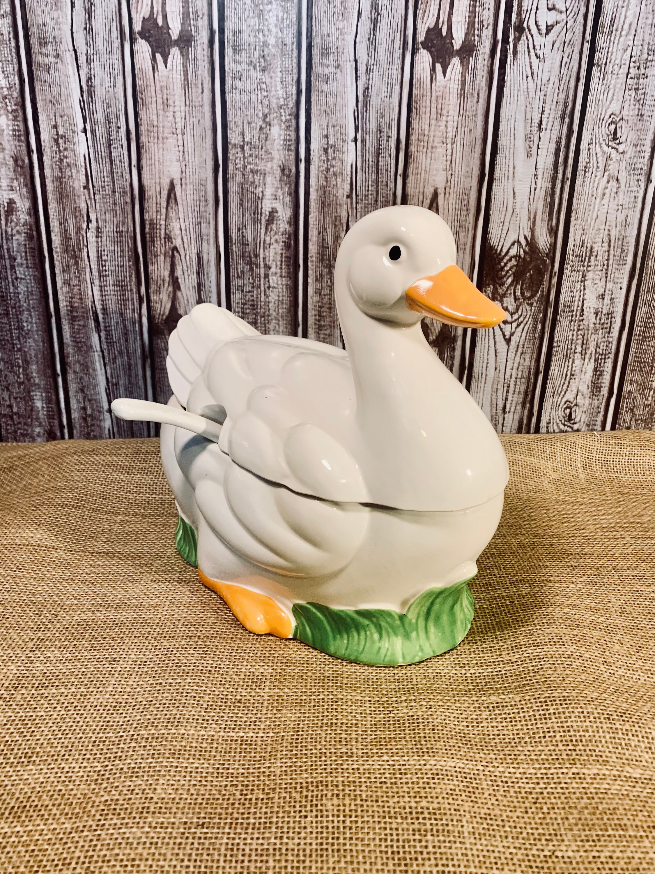Vintage Goose Soup Tureen and Ladle Made in Japan Ceramic Etsy