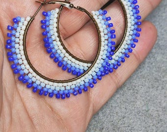 Toho beads Hoop Earrings