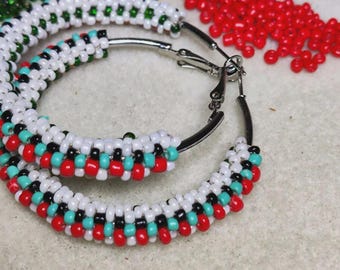 Bead Hoop Earrings