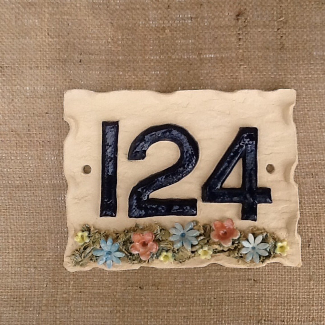 Custom Made Ceramic House Number Plaque Personalised Address Etsy