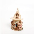Fairy house tea light holder, ceramic candle holder, night light.
