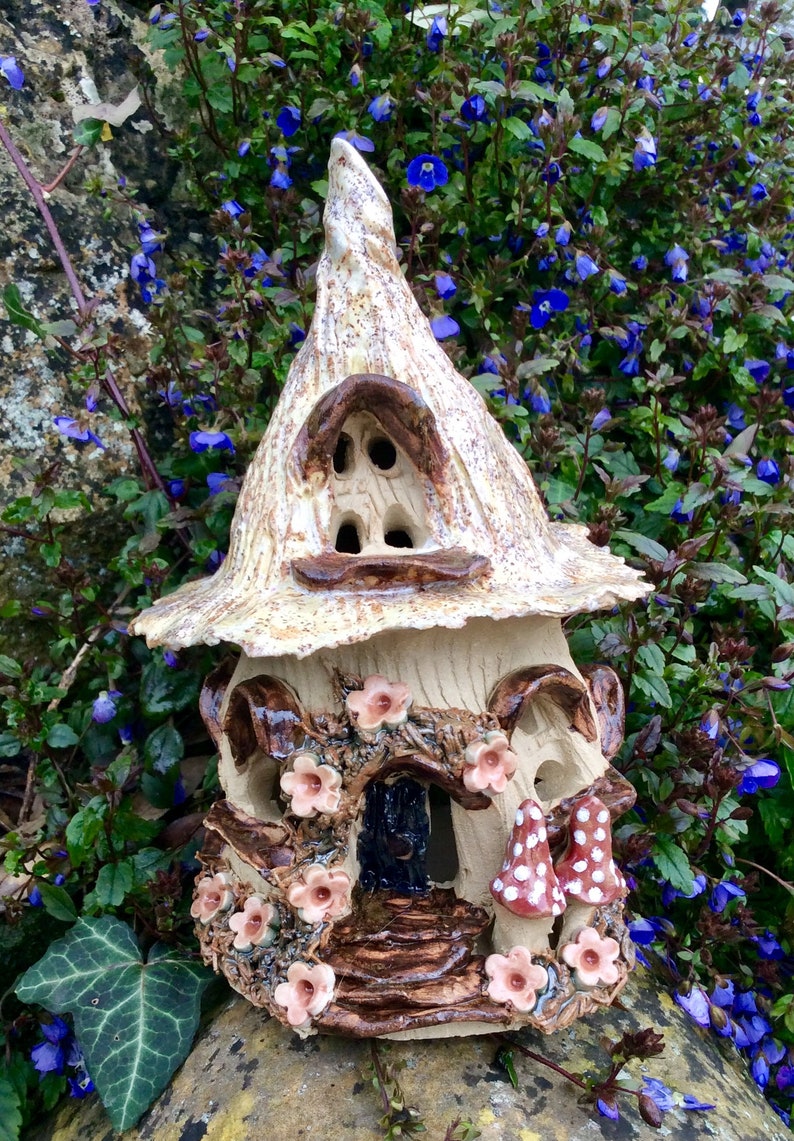 Fairy House Tea Light Holder Ceramic Candle Holder Night Etsy UK