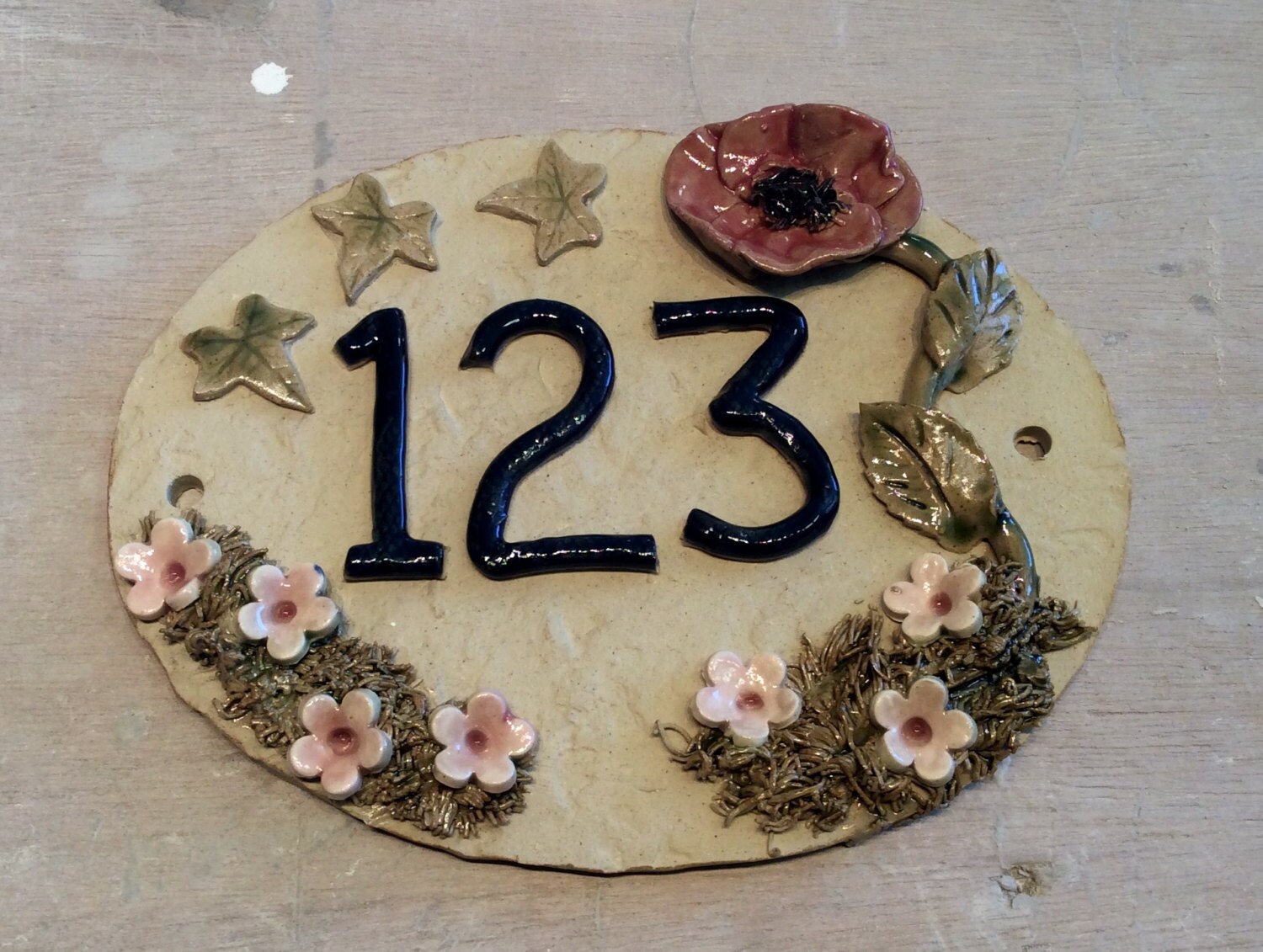 House Number Plaque Ceramic Door Numbers Yard Sign Home Etsy UK