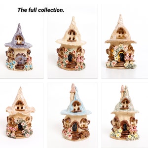 Fairy house tea light holder, ceramic candle holder, night light. image 6