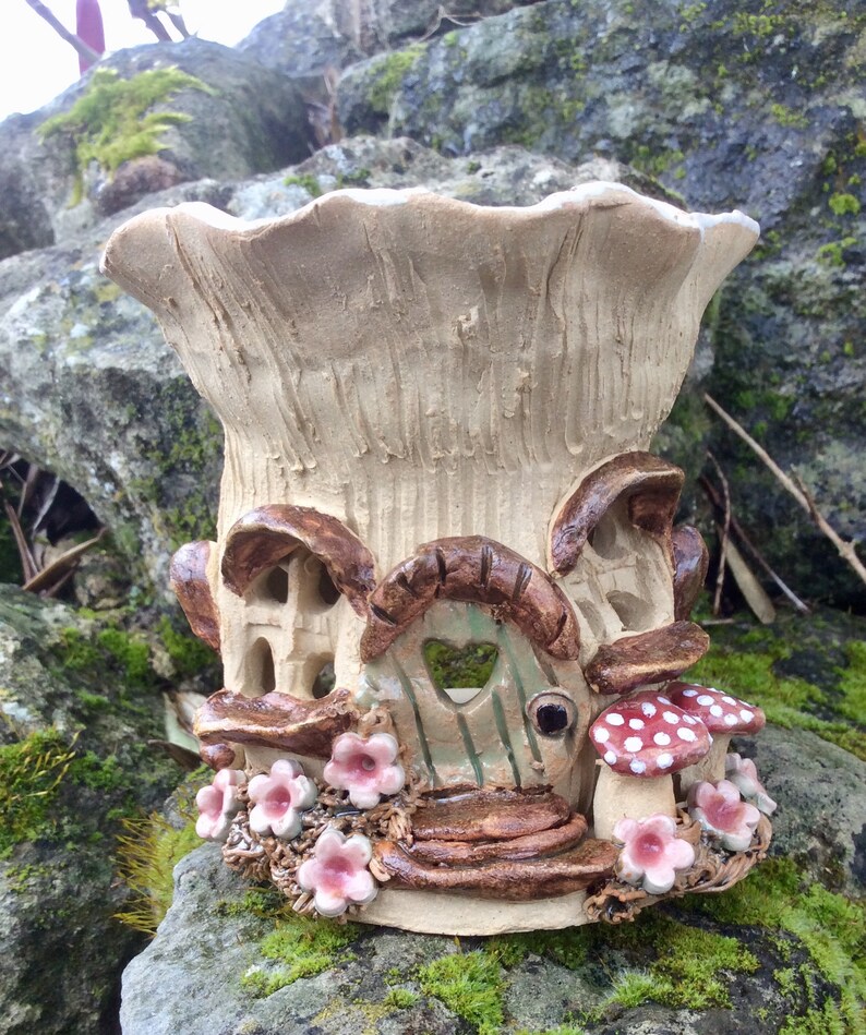 Ceramic Oil Burner Wax Melt Burner Fairy House Oil Burner Etsy