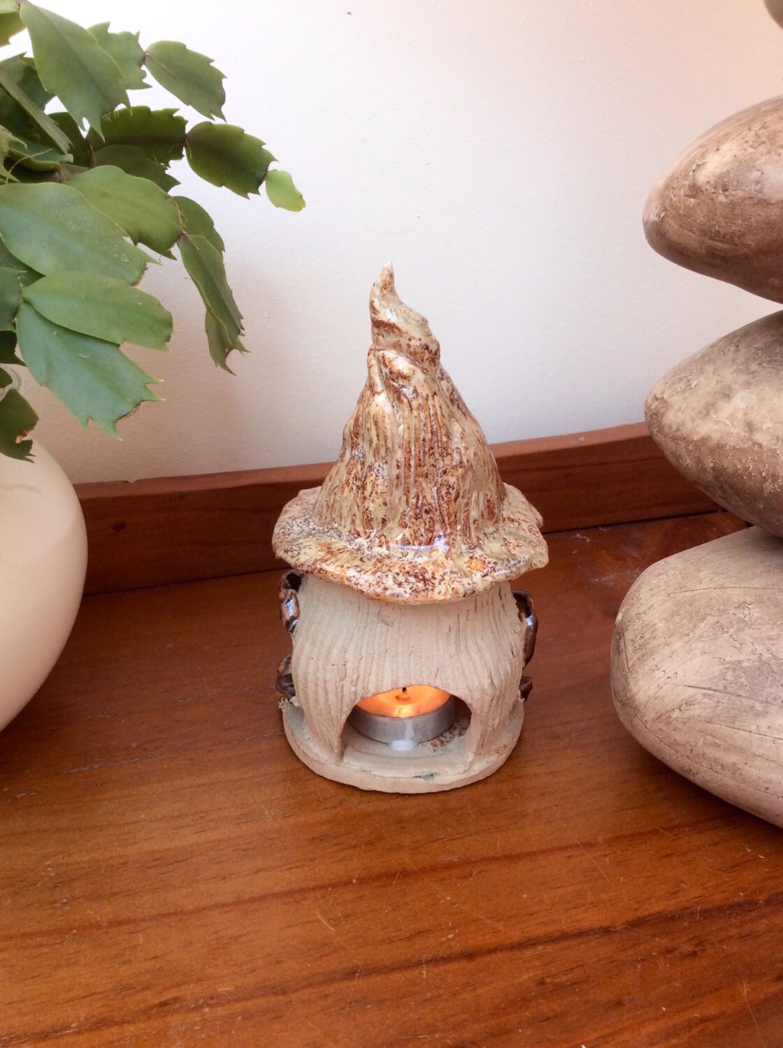Fairy House Tea Light Candle Holder Ceramic Night Light. Etsy UK