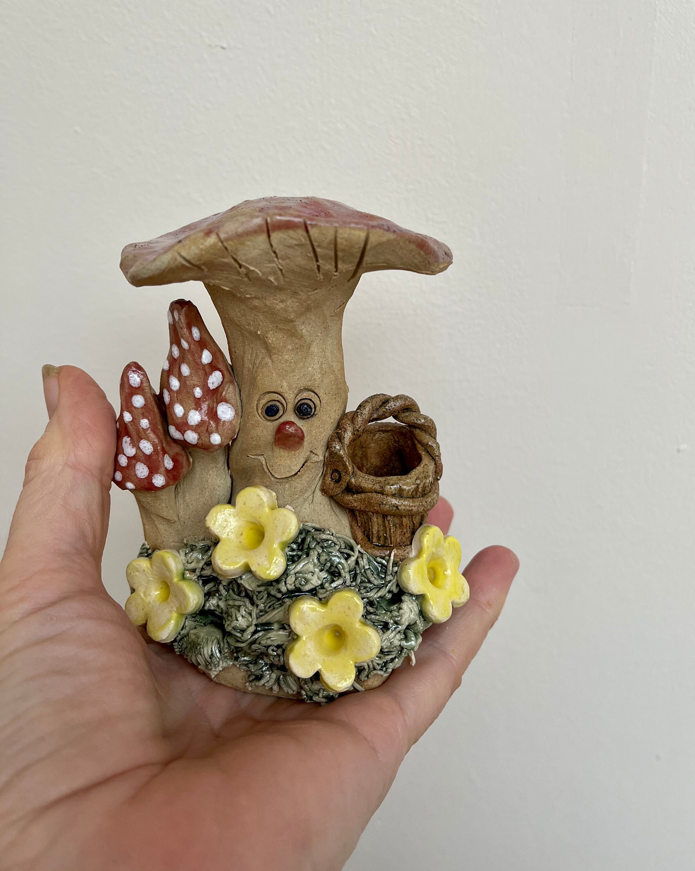 sculpture en argile champignon - Les Fées Divin
