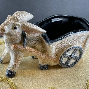 DONKEY & WAGON PLANTER…Paint Splatter Design…Vintage Japan