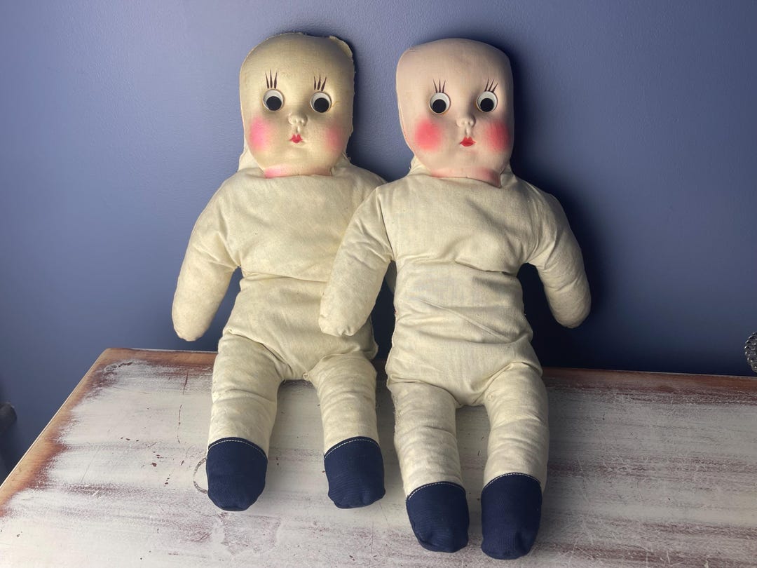 MASK Dolls…set of 2…hand Stuffed Fabric Dolls With Sewn in Masks…18 ...