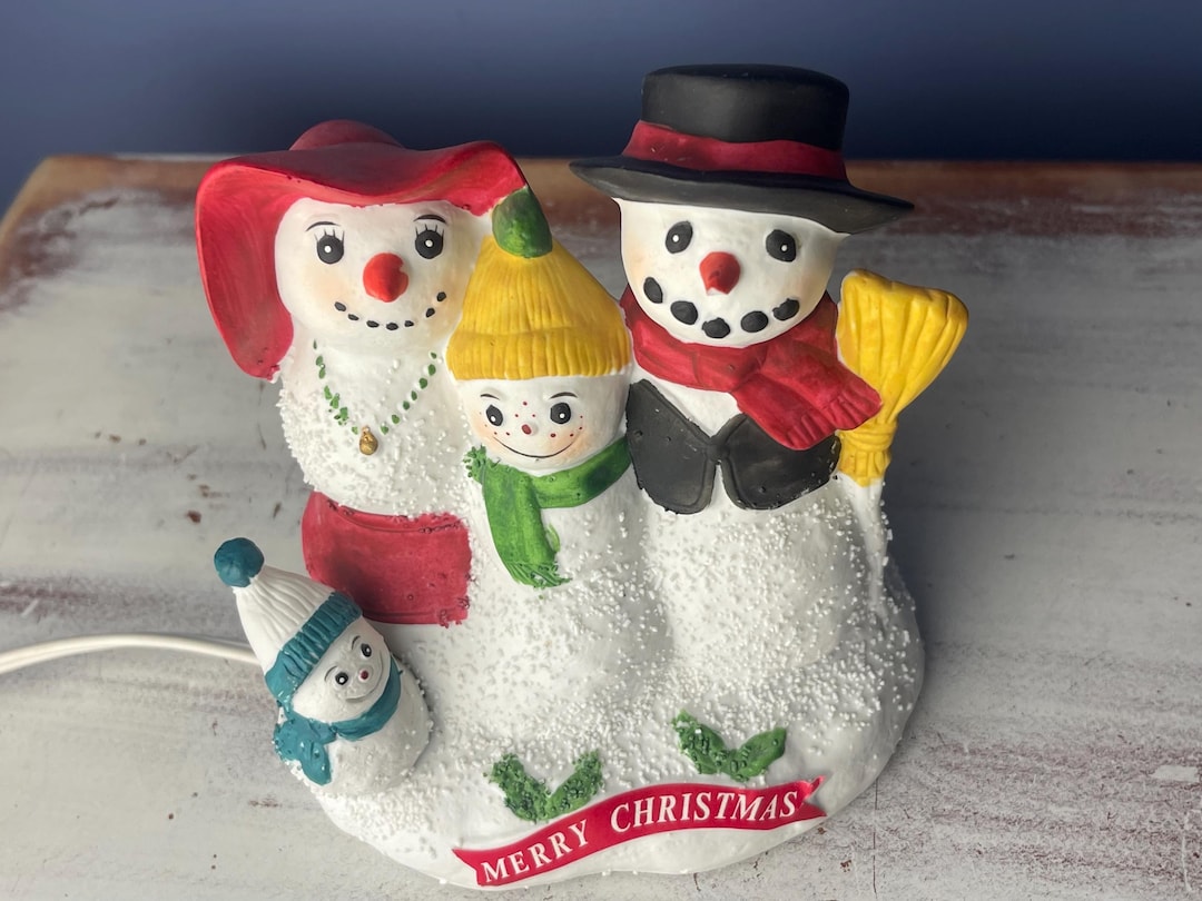 SNOWMAN LIGHT Up…aldon Accessories…snowman Family…lights Up