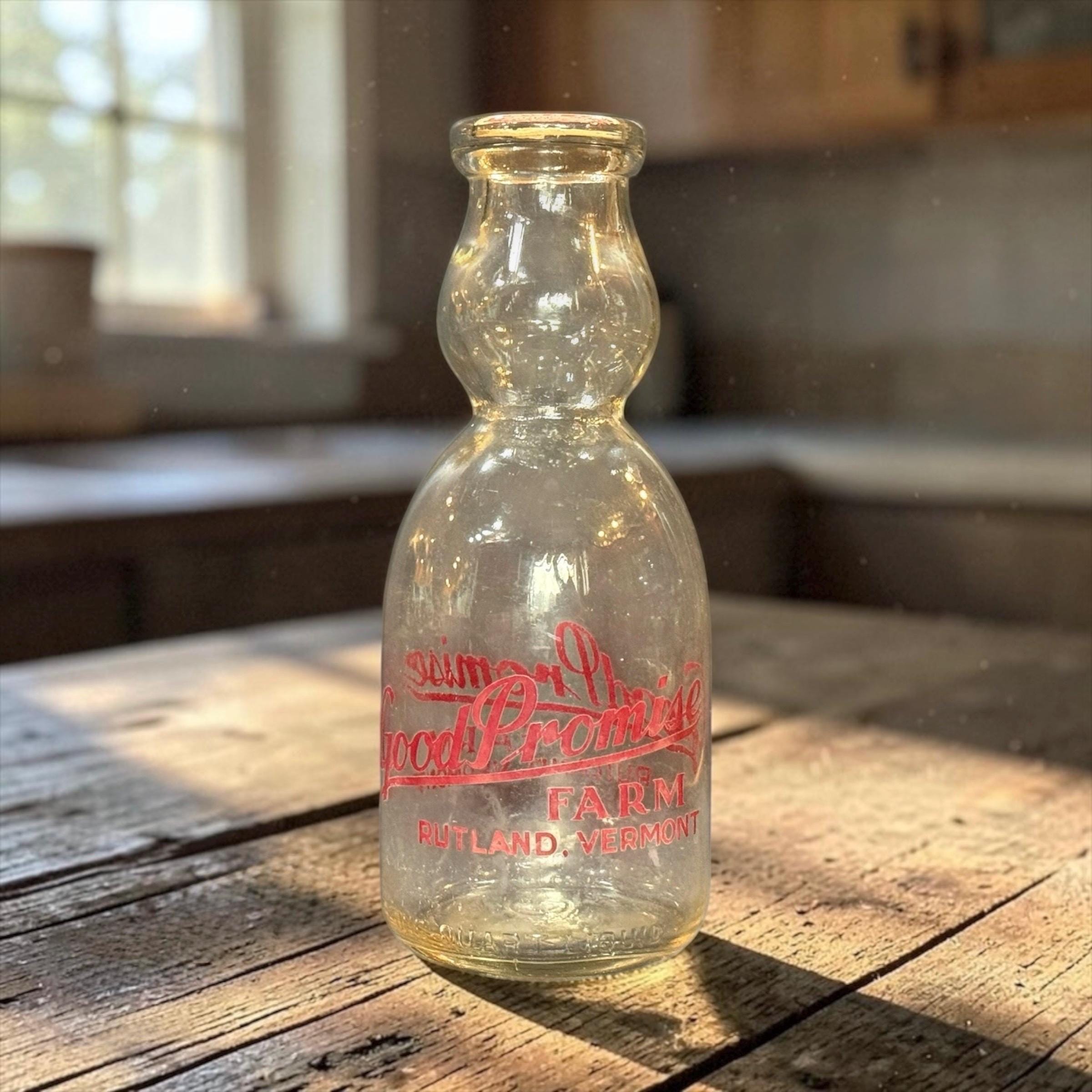 Vintage Cream Top Milk Bottle - Etsy