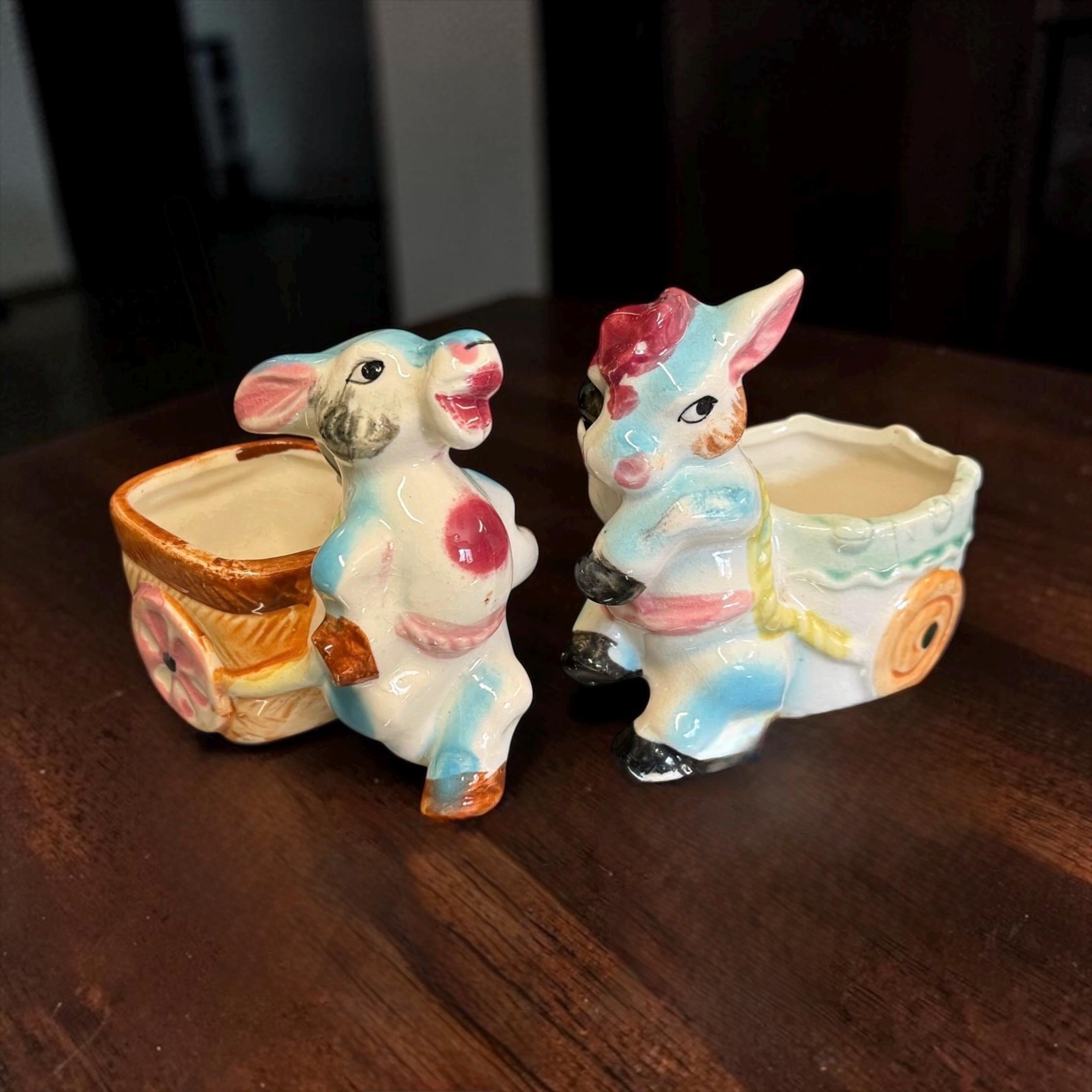 Vintage Donkey Cart Planter. 1950's - Etsy