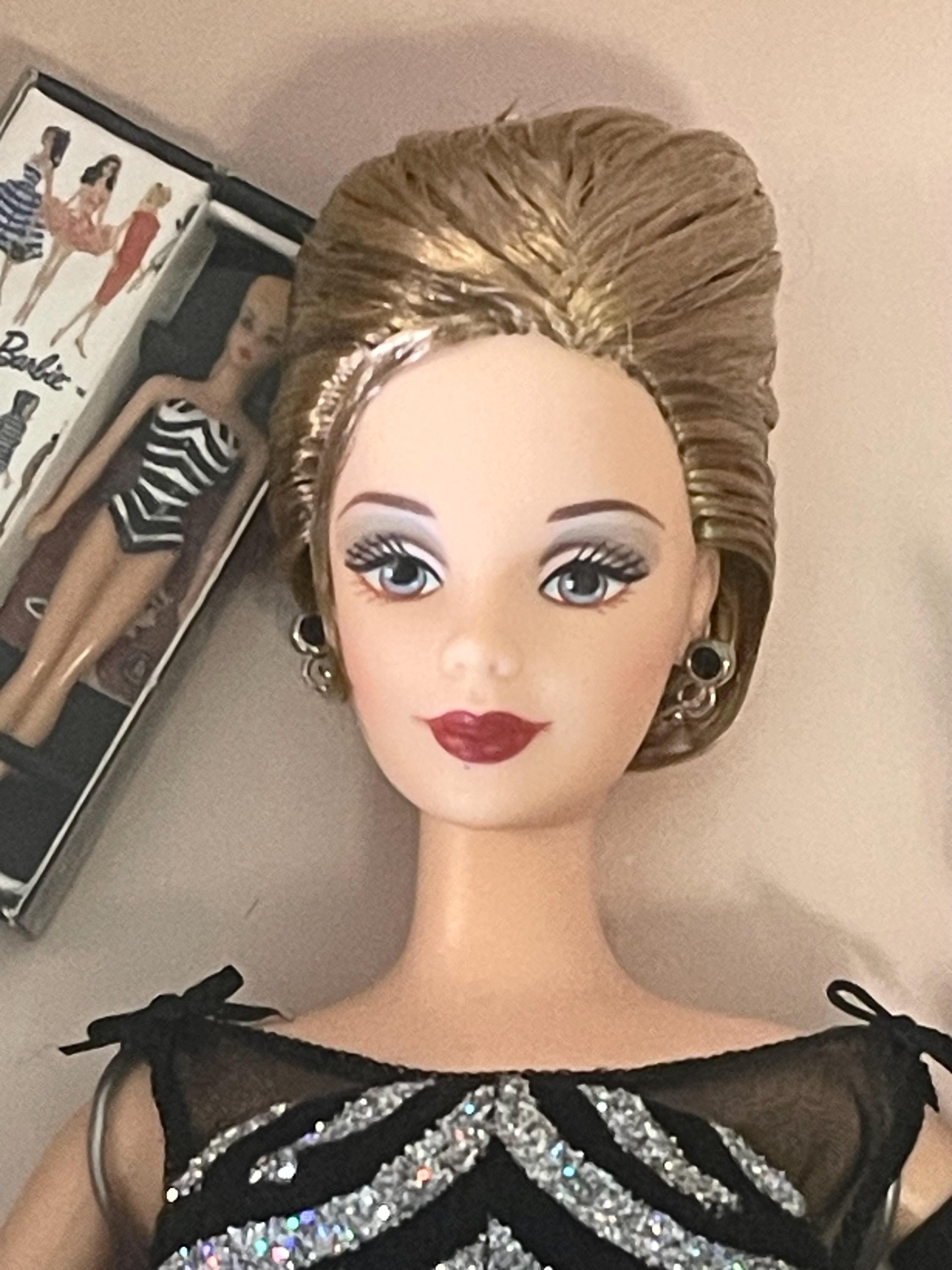 40th ANNIVERSARY BARBIE Dollmattelblack Dress With Silver Metallic  Accents, Gloves, Flared Bottom40 Rosesnew in Original Box1999 - Etsy