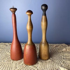 ANTIQUE POTATO MASHERS…Set of 3…Vegetable/Potato/Spice Mashers…Wooden…Long Handles…Primitive Pestle Hand Mashers…Farmhouse, Country#W.T.U.Bx