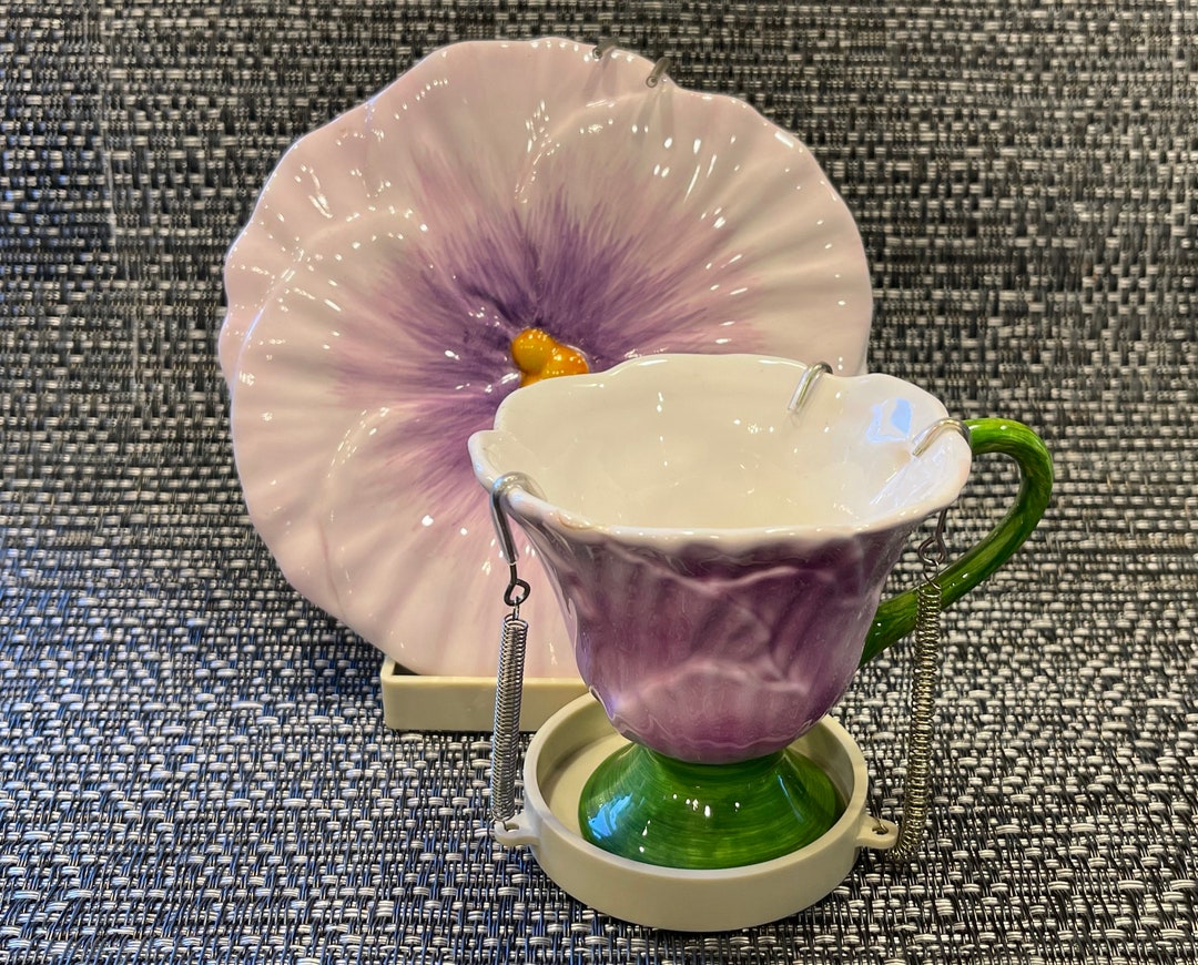 TELEFLORA PANSY Tea Cup and Saucer With Original Plastic Display