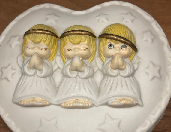 HALLMARK PRAYING ANGEL Covered dish…Heart Shaped…… - image 8