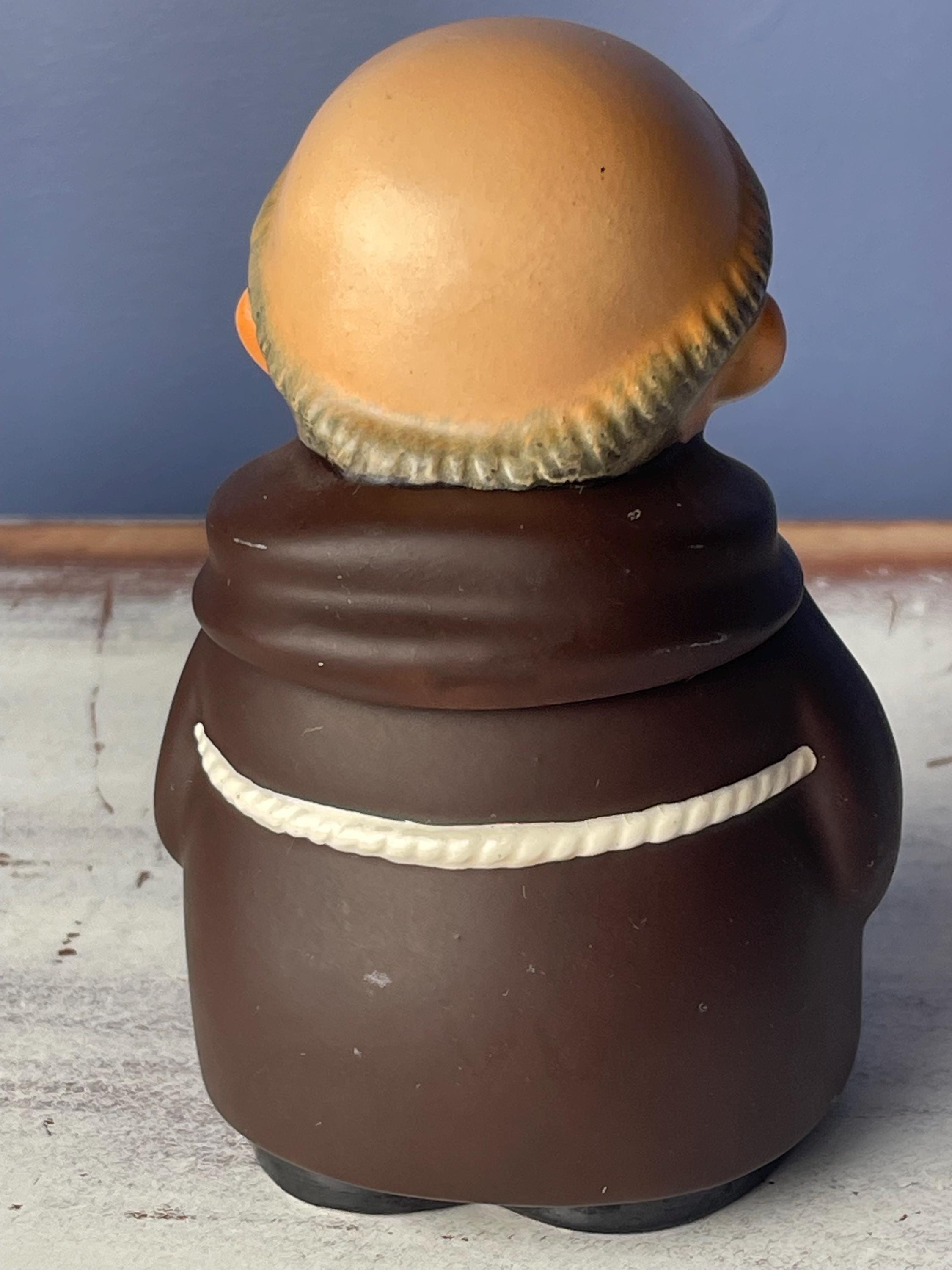 W. GOEBEL FRIAR SUGARBOWL…Monk…Comes with Goebel Tray… Brown Robe with Tied  White Belt…N43C…Removable Head…W Germany…1957 #281