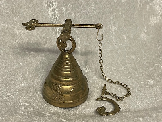 SOLID BRASS BELL With Brass Clapper…Ornate…Dragon Chain! #144