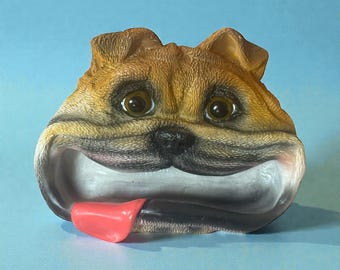Antique Small Bulldog Ashtray- Aged- Marked Underneath - Etsy
