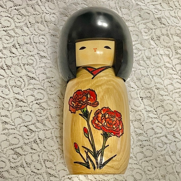 JAPANESE KOKESHI WOODEN Doll. Japan. Vintage #370