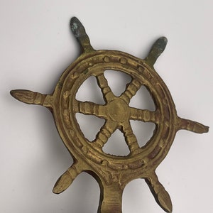 NAUTICAL BRASS Bell…ship Wheel Handle…ringing Bell…ornate Hand Bell ...