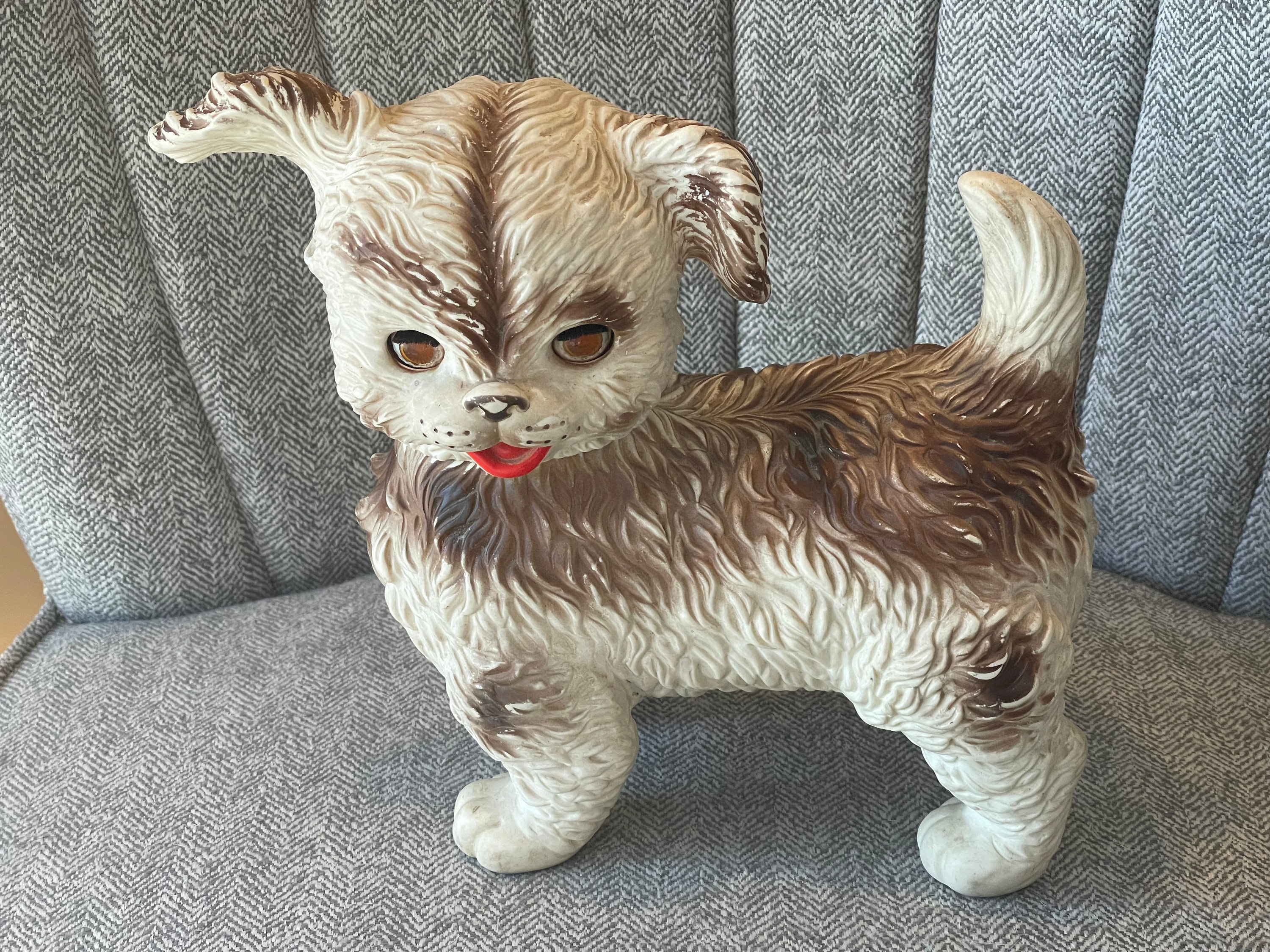 MOBLEY RUBBER Dog…edward Mobley…textured Fur…plastic Sleep Eyes