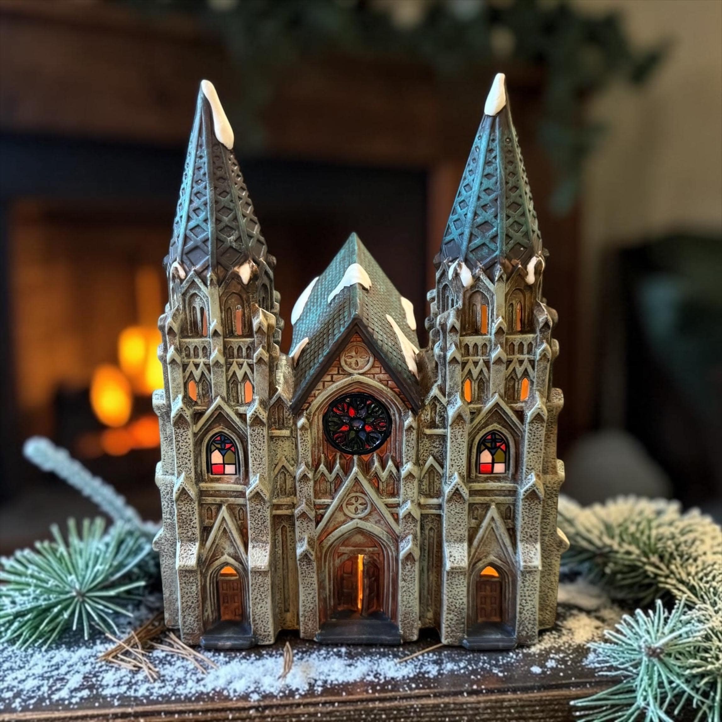 Vintage Christmas Light up Church - Etsy