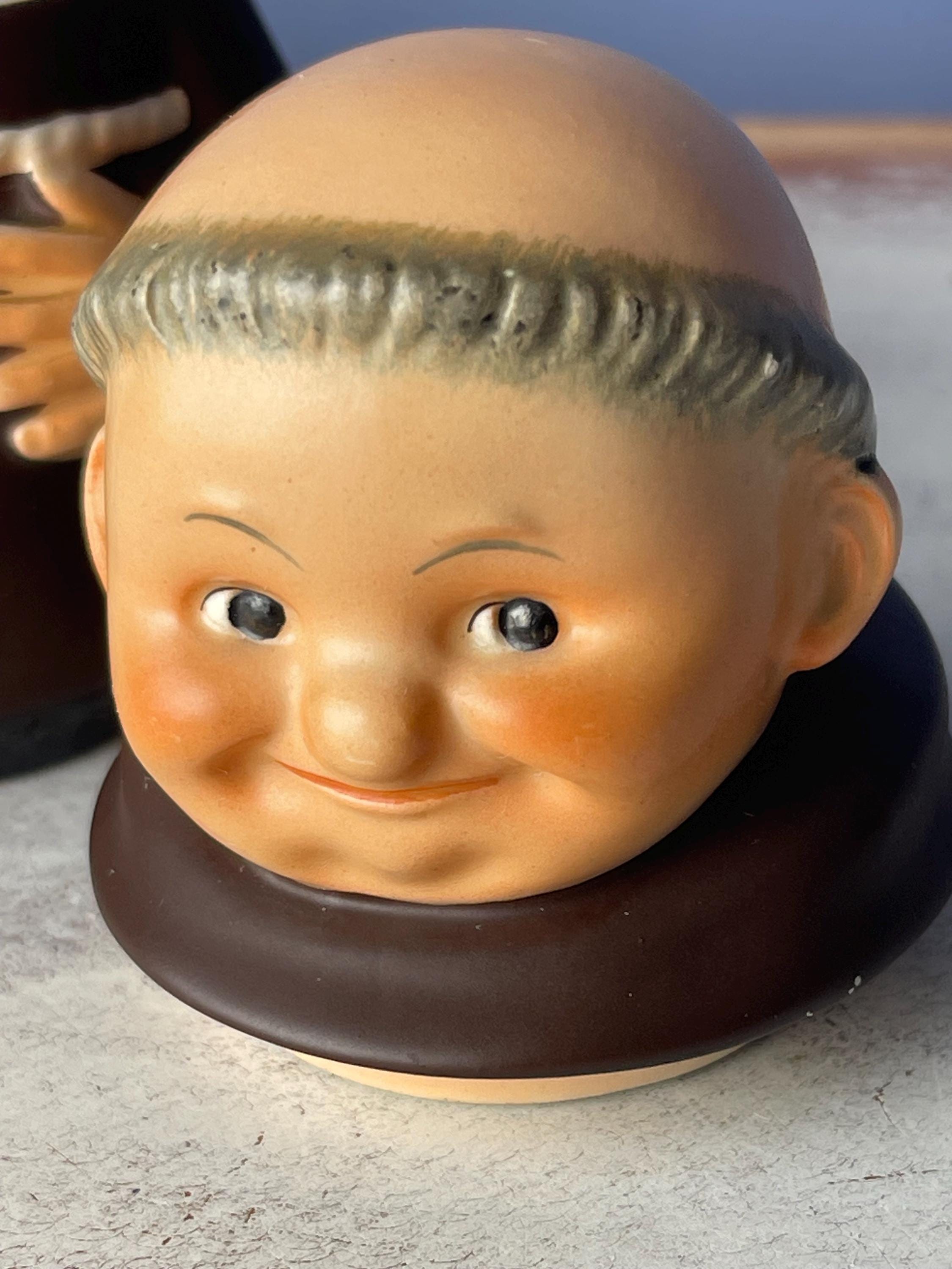 W. GOEBEL FRIAR SUGARBOWL…Monk…Comes with Goebel Tray… Brown Robe with Tied  White Belt…N43C…Removable Head…W Germany…1957 #281