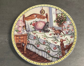 COLLECTIBLE CAT PLATE…Knowles…”A Sunny Spot”…10372 A…Limited Edition…Hannah Hollister Ingmire…Fine China…“Cozy Country Corners”…1991