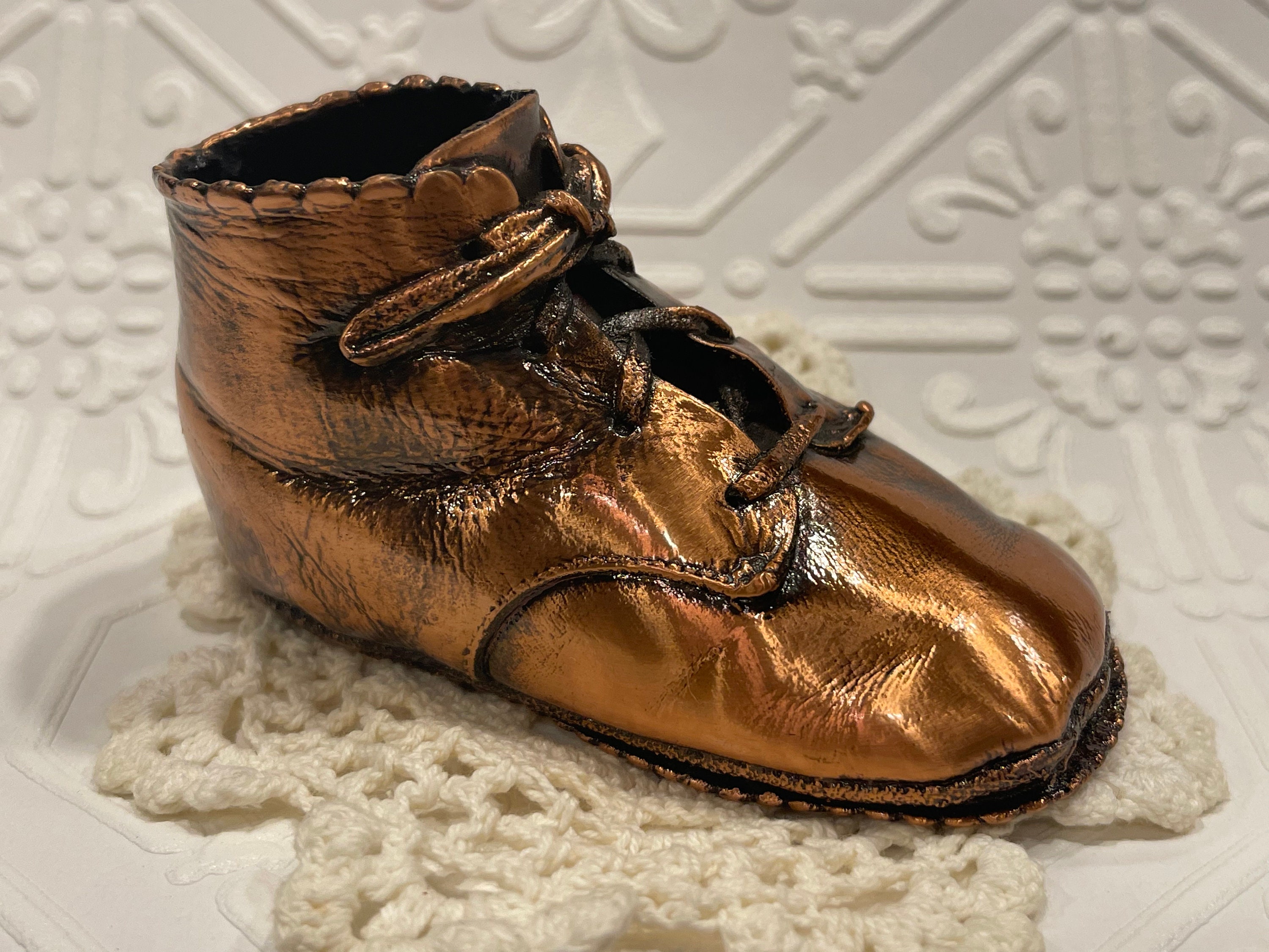 Antique bronze baby shoes deals