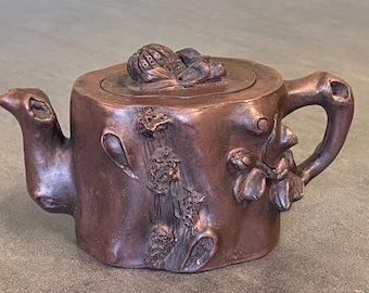 古備前　扁壺　木箱付　高さ14㎝　東Y5-0626②トヒサ Wooden Teapot. - Etsy