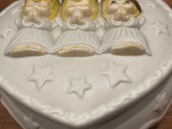 HALLMARK PRAYING ANGEL Covered dish…Heart Shaped…… - image 10