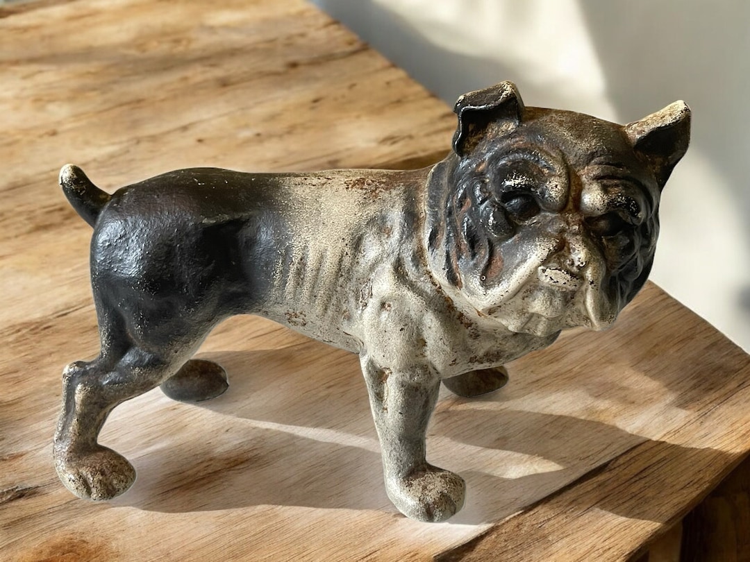 ENGLISH BULLDOG Doorstop…cast Iron…polychromed…slotted Screw