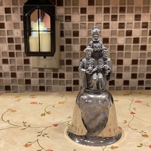 WISEMEN SILVERPLATE BELL…Bearing Gifts…The Danbury Mint…Christmas Bell…1980…Original Box and Dust Bag with Pull String…Hand Bell #Ch