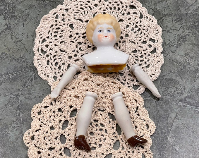 CHINA DOLL Partsantiqueminiaturedoll Makinghead and Shoulders, Arms and Legsmarked Germany