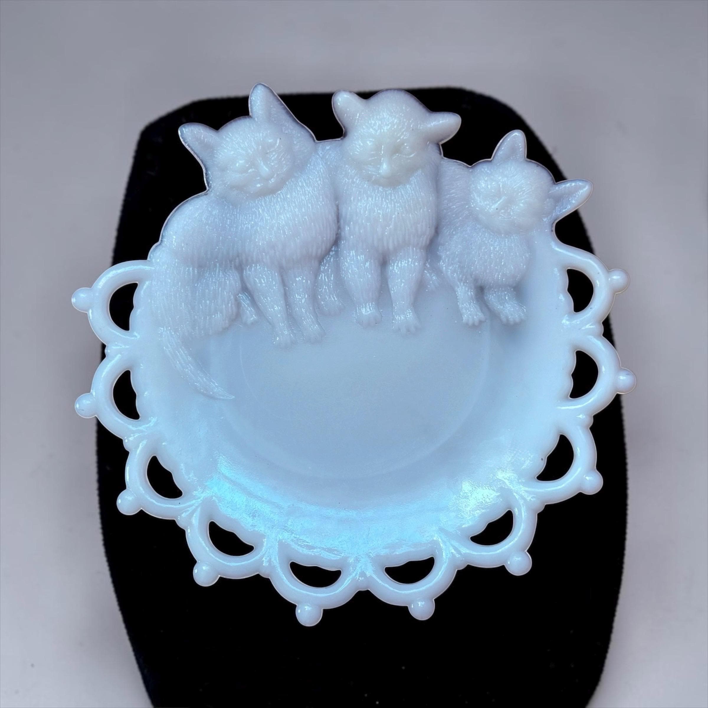 Westmoreland Cat Milk Glass - Etsy
