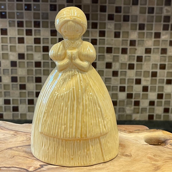 CORNHUSK GIRL SCRUBBER…Ceramic…  Hand Painted…Dish Scrubber Holder…Textured…Country, Rustic, Farmhouse…T Kitchen…Sink Decor…1970S #846
