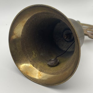 NAUTICAL BRASS Bell…ship Wheel Handle…ringing Bell…ornate Hand Bell ...