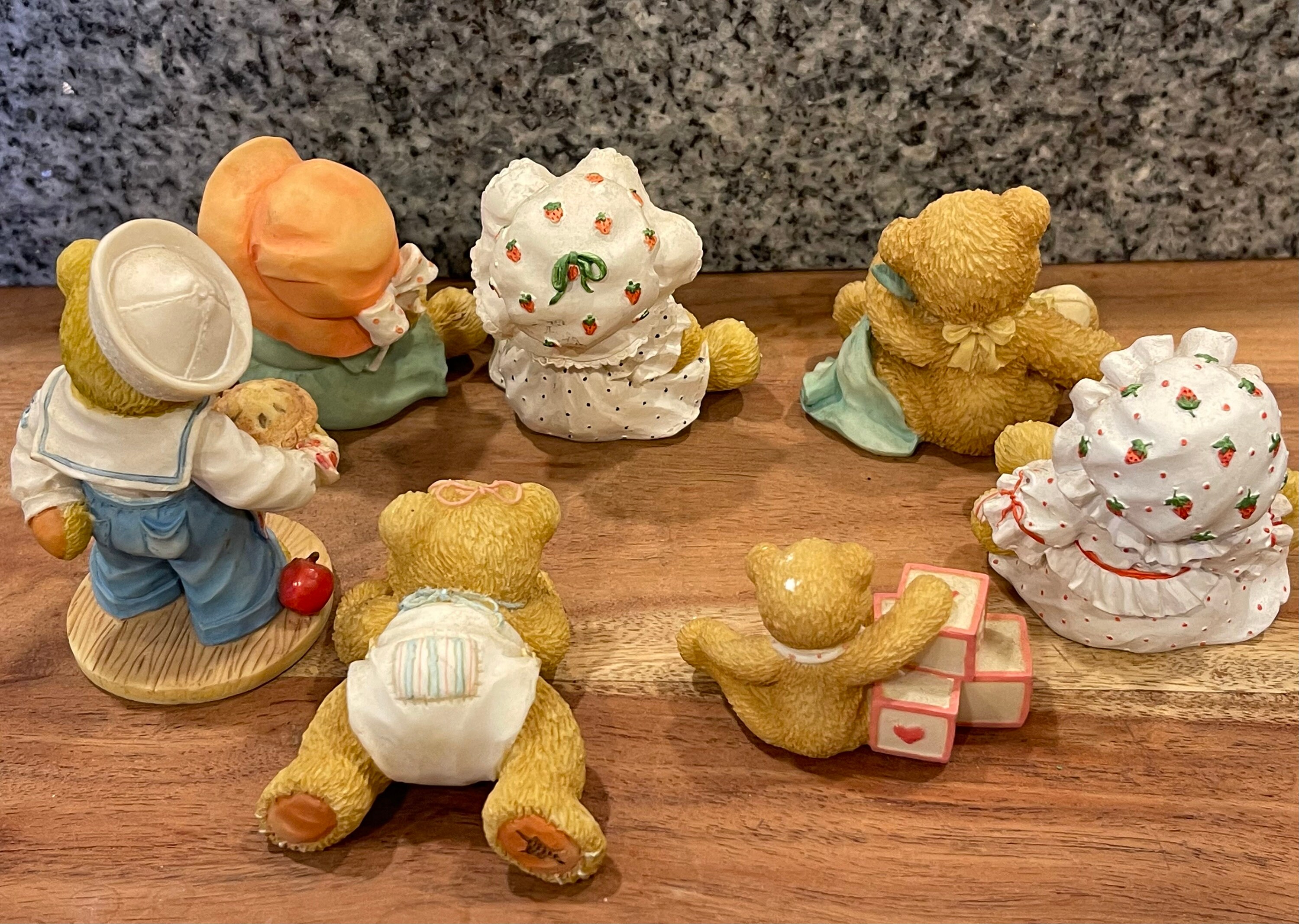 7 CHERISHED TEDDIES Figurinesenesco1990sresin 7 CHERISHED TEDDIES Figurinesenesco1990sresin