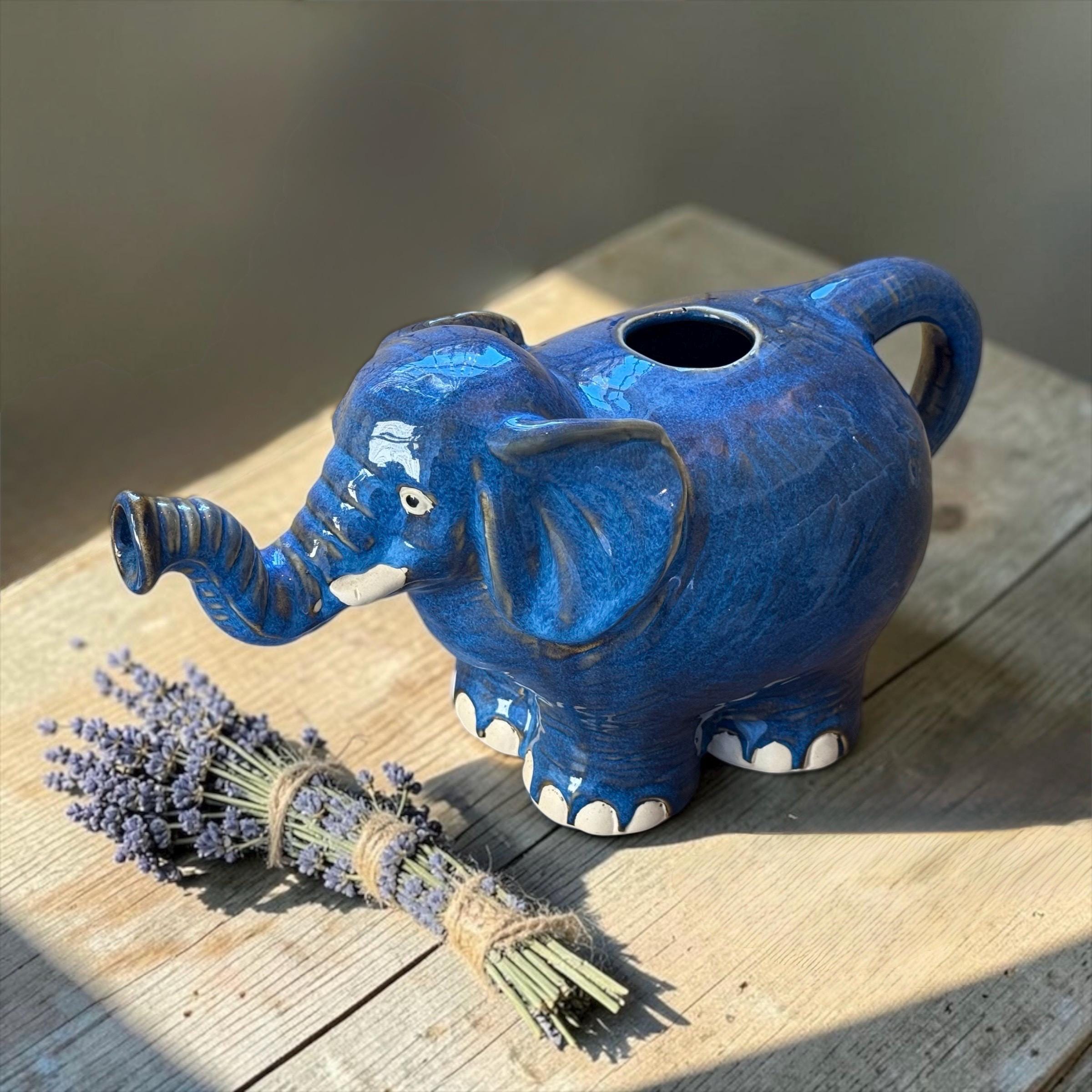 Ceramic Elephant Watering Can - Etsy
