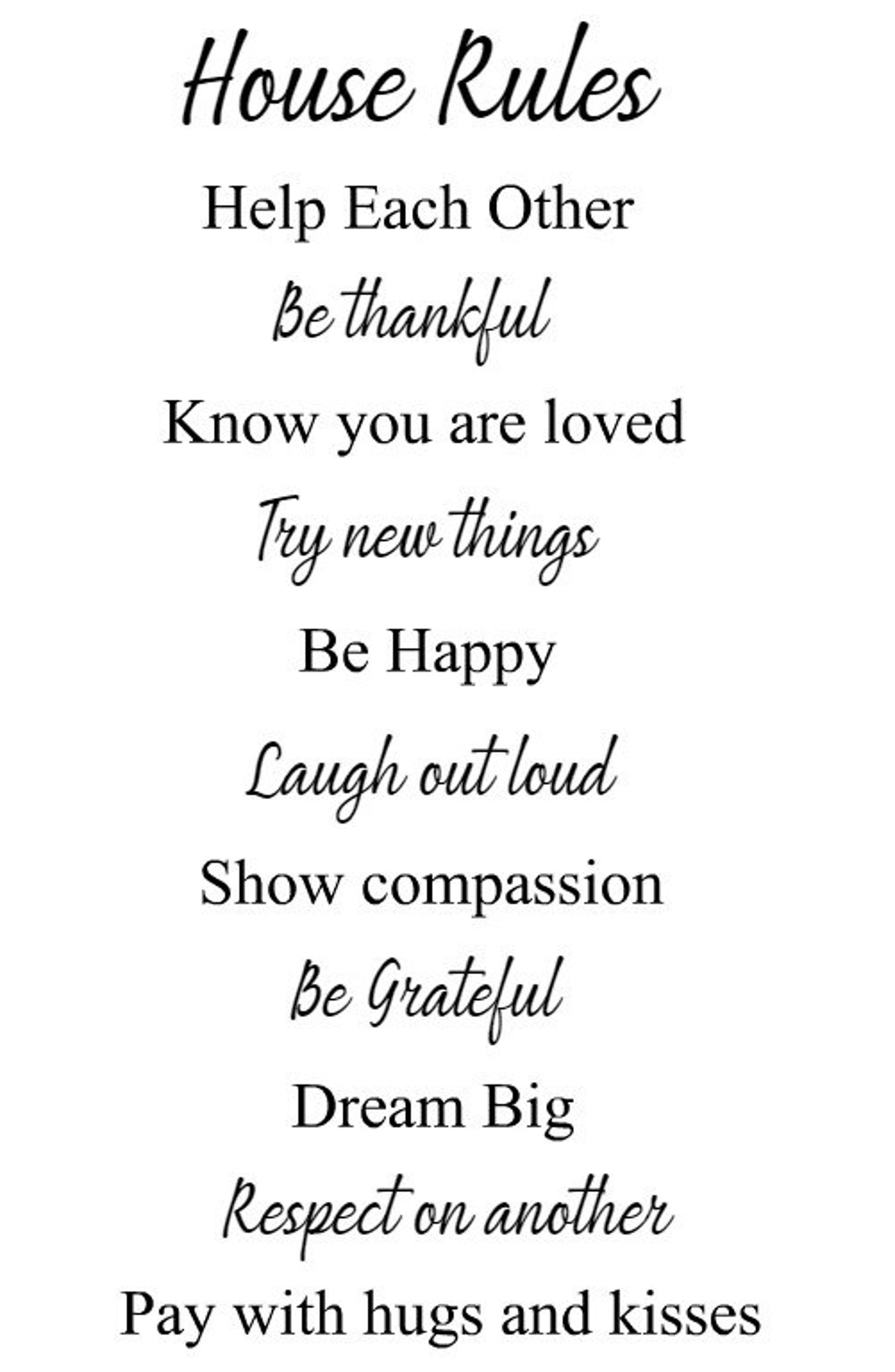 House Rules Quote digital download great for sign making and Etsy
