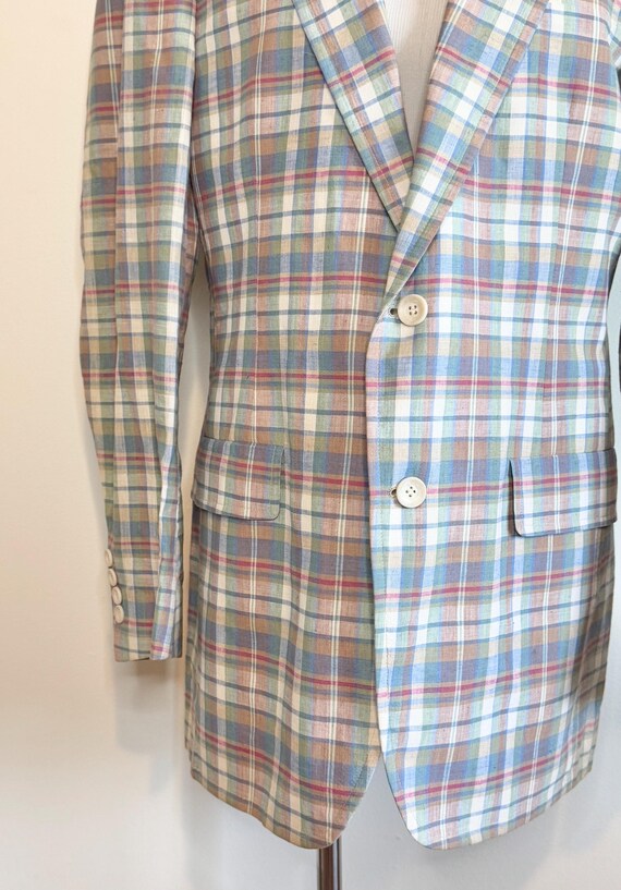 Vintage 70s Men’s India Madras Blazer Sport Coat … - image 5