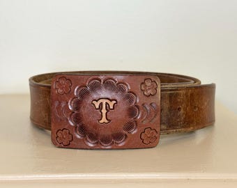 Vintage Olive Green Canvas Camel Leather Belt Jill Stuart  display picture 2