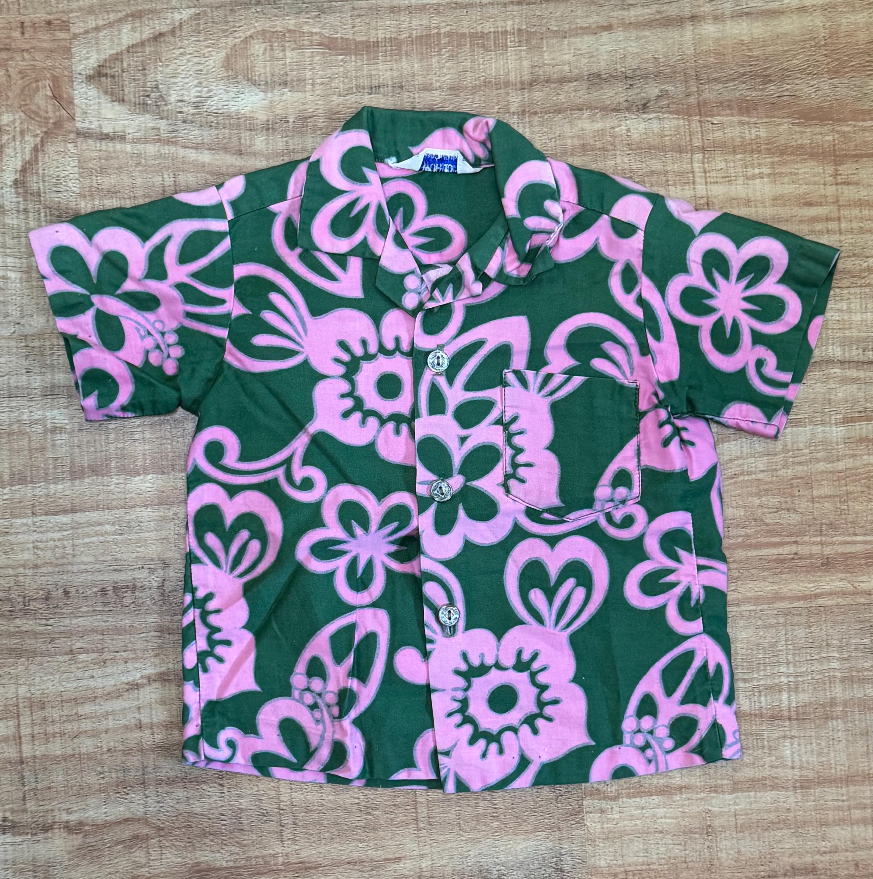 50's HOALOHA ハイビスカス柄コットンアロハシャツ 50年代