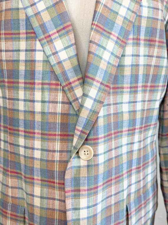 Vintage 70s Men’s India Madras Blazer Sport Coat … - image 7