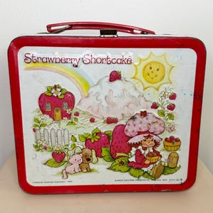 1980 Vintage Erdbeere Shortcake Metall Lunchbox American Grüße Aladdin