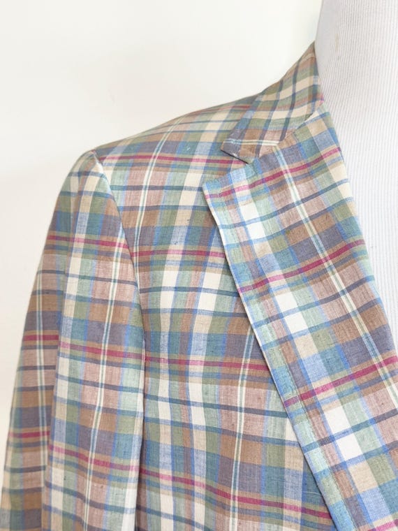 Vintage 70s Men’s India Madras Blazer Sport Coat … - image 6