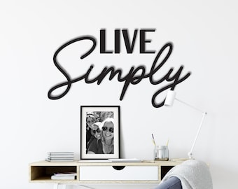 Live Simply Wood Word Cutout, Wooden letters, Laser Cut Word, Gallery Wall Decor, Black Home Decor