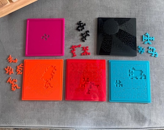 Acrylic Fractal Puzzles, Stack of 4 Puzzles, Coffee Table Decor, Stocking Stuffers Jigsaw Puzzle